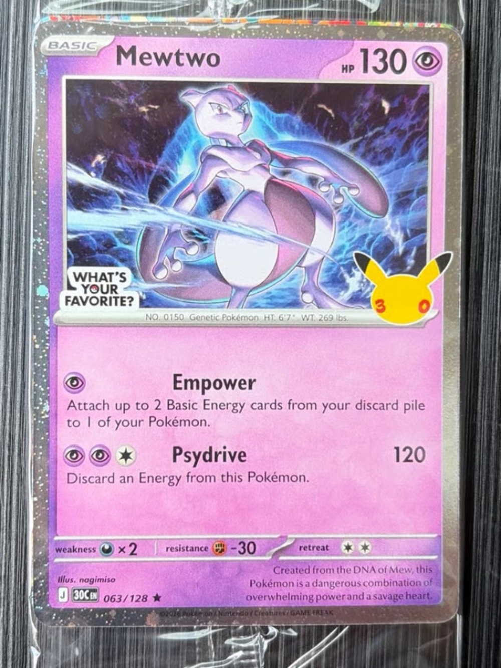 30th Anniversary Mewtwo 063/128 Target Exclusive Promo Card!